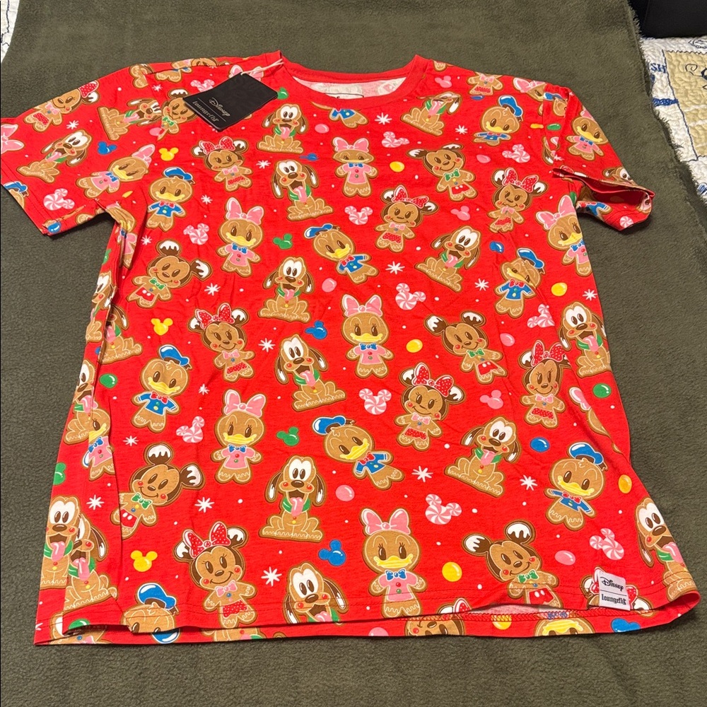 Loungefly Red Character gingerbread Print Short Sleeve Tee